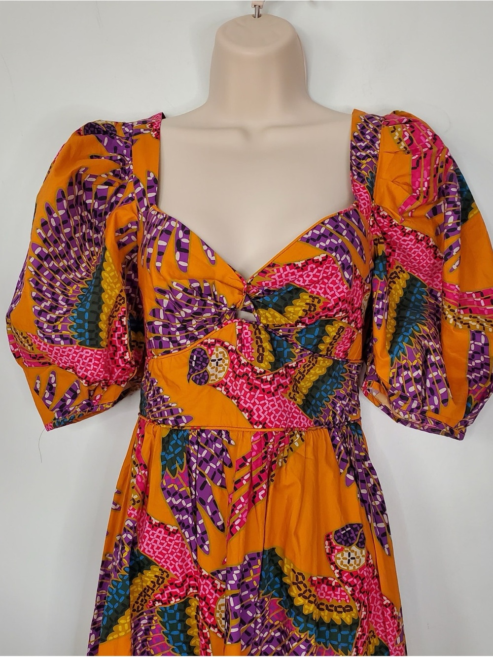 Farm Rio Beaded Macaw Midi High/Low Dress | Size XL - Picture 6 of 9